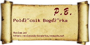 Polácsik Bogárka névjegykártya